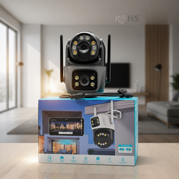 LANTUN P6 QQ6 3K - Wi Fi para Exteriores con Doble Lente, Zoom 8× y Monitoreo 360°