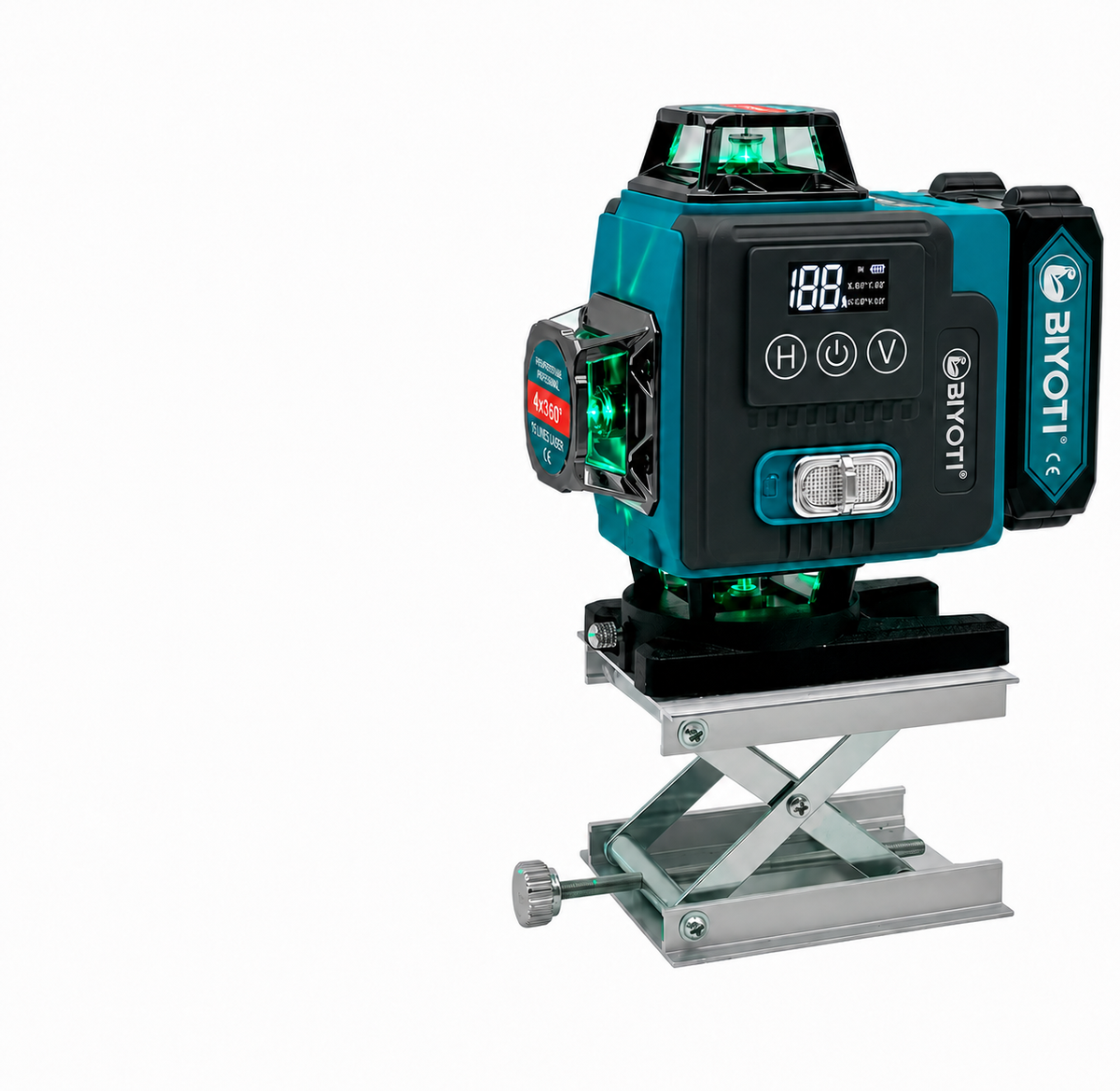 Nivel Láser Profesional BIYOTI 4D 16 Líneas Verdes 4×360° - con Pantalla Digital BYT 4D17LL