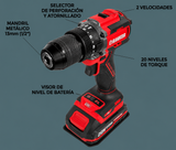 Taladro Atornillador Percutor Industrial RLID20001-20V 70Nm Brushless