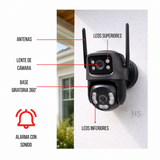 LANTUN P6 QQ6 3K - Wi Fi para Exteriores con Doble Lente, Zoom 8× y Monitoreo 360°