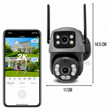 LANTUN P6 QQ6 3K - Wi Fi para Exteriores con Doble Lente, Zoom 8× y Monitoreo 360°