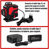 Nivel Láser RANKOR 4×360° de 16 Líneas Verdes – Modelo RLG16002