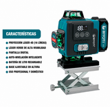 Nivel Láser Profesional BIYOTI 4D 16 Líneas Verdes 4×360° - con Pantalla Digital BYT 4D17LL